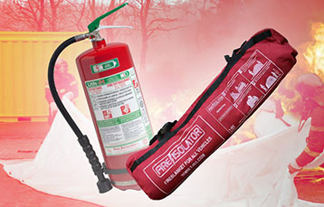 Estintori e coperte antifiamma per batterie al litio