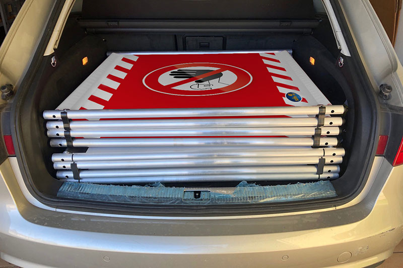 Transenne modulari SafeIn facilmente trasportabili