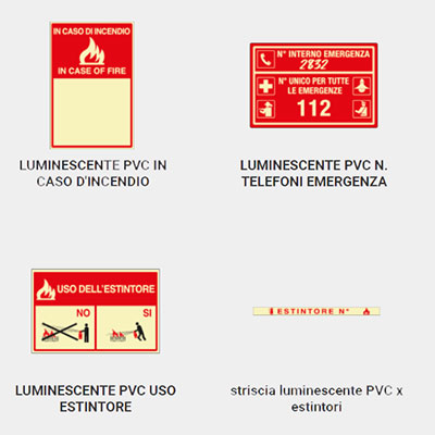 Accessori luminescenti per estintori