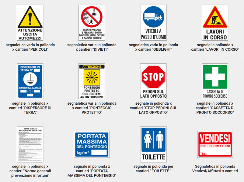 Segnaletica per cantieri edili